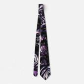 Cravate Jardin sombre ensorcelant fleurs audacieuses viole (Dos)