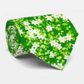 Cravate Jasmin blanc parmi le feuille vert (Roulé)