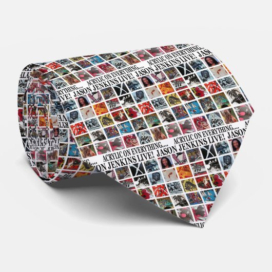CRAVATE JASON JENKINS EN DIRECT ! ACRYLIQUE SUR TOUT (Roulé)
