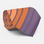 Cravate Jaune avec motif rayé lilas (Roulé)