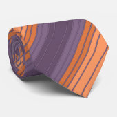 Cravate Jaune avec motif rayé lilas (Roulé)
