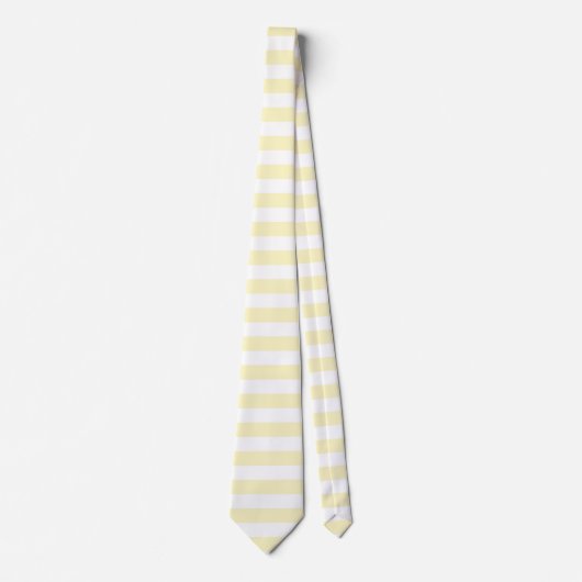 Cravate Jaune Beurre et Rayures Blanches (Devant)