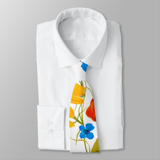 CRAVATE JAUNE CHRYSANTHEMUM MOTIF (Attaché)
