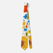 CRAVATE JAUNE CHRYSANTHEMUM MOTIF (Devant)