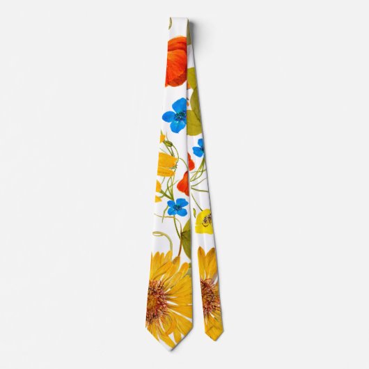 CRAVATE JAUNE CHRYSANTHEMUM MOTIF (Devant)