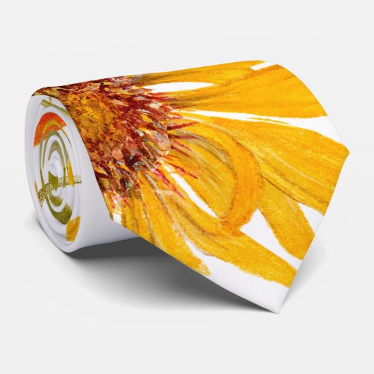 CRAVATE JAUNE CHRYSANTHEMUM MOTIF (Roulé)