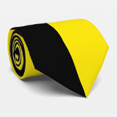 Cravate Jaune Clair & Noir Couleur Partagée (Roulé)