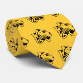 Cravate jaune de motif de chat (Roulé)