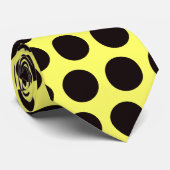 Cravate jaune de point de polka (Roulé)