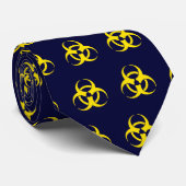 Cravate jaune de symbole de Biohazard (Roulé)