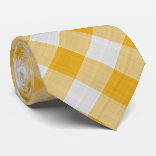 Cravate Jaune En vichy Plaid À damiers Motif (Roulé)