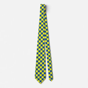 Cravate Jaune et bleu foncé