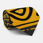 Cravate Jaune et noir africains ethniques de motif (Roulé)