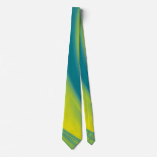 Cravate Jaune et remous turquoise