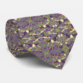 Cravate Jaune et Violet Abstrait (Roulé)
