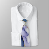 Cravate Jaune Floral & Lavande Aquarelle Goldflake (Attaché)