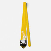 Cravate jaune monogramme moderne (Devant)