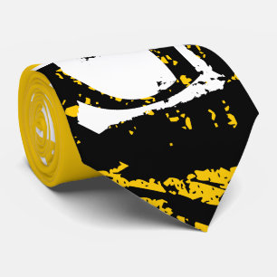 Cravate jaune monogramme moderne