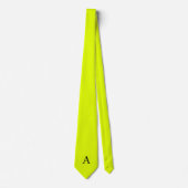 Cravate Jaune Néon Rétro Monogramme Fluorescent Clair (Devant)