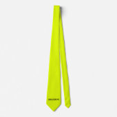 Cravate Jaune Néon Rétro Monogramme Fluorescent Clair (Devant)