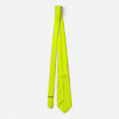 Cravate Jaune Néon Rétro Monogramme Fluorescent Clair (Dos)