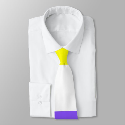 Cravate Jaune non binaire violet noir blanc rayé LGBT (Attaché)