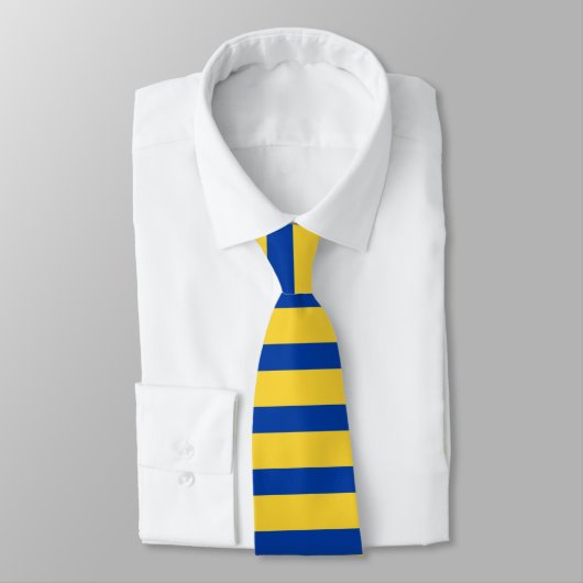 Cravate Jaune-Or et Royal Bleu Horizontalement strié (Attaché)