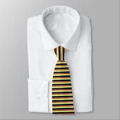 Cravate Jaune pâle, noir et Brown rayures (Attaché)