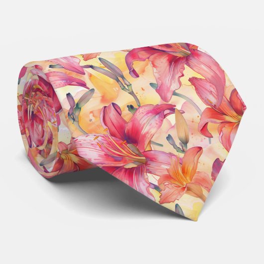 Cravate Jaune rose (Roulé)