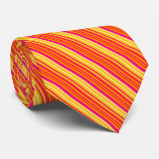 Cravate Jaune rouge rose violet Motif de bande