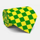 Cravate Jaune vert À damiers Motif chèque (Roulé)