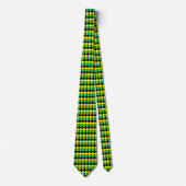 Cravate Jaune, vert abstrait et noir (Devant)