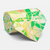 Cravate Jaune, vert coloré Abstrait (Roulé)