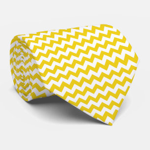 Cravate Jaune Zigzag, Jaune Chevron, Motif géométrique