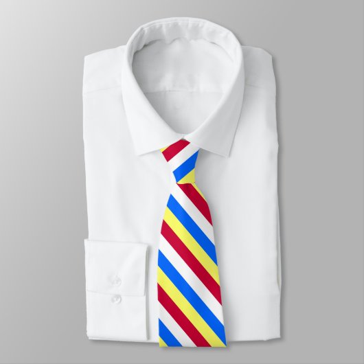 Cravate Jaunes, rouges, blancs et bleus (Attaché)