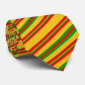 Cravate Jaunes, rouges et verts rayures du Bénin (Roulé)