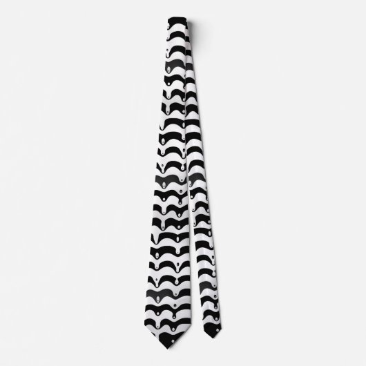 Cravate Jazzy Black & White Meling Zebra Stripes (Devant)