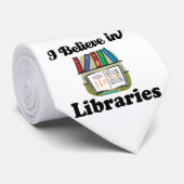 Cravate je crois en les bibliothèques (Roulé)