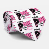 Cravate Je porte le rose pour mon CANCER DU SEIN de la (Roulé)