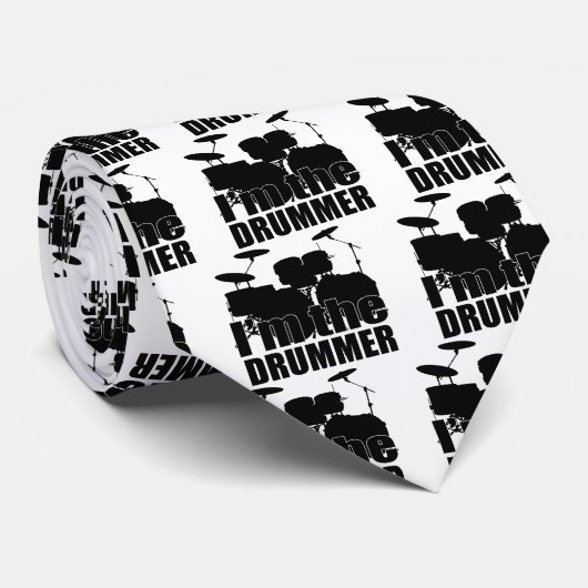 Cravate Je suis le batteur (Roulé)