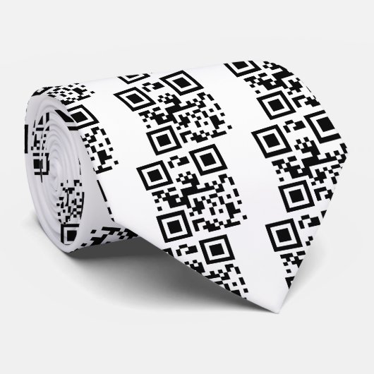 Cravate Je t'aime - code de QR (Roulé)