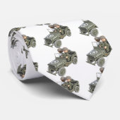 Cravate Jeep avec 2 soldats de bande dessinée (Roulé)