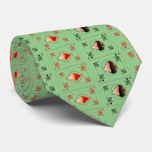 Cravate Jeu de Cartes - Sage (Roulé)