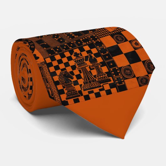 Cravate jeu d'échecs dominos jeu de cartes impression (Roulé)