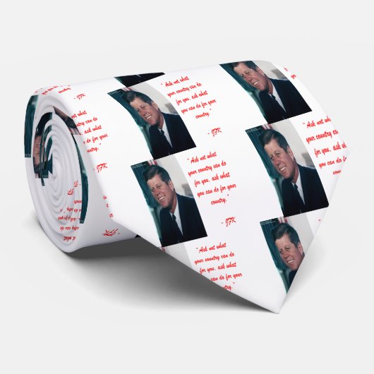 Cravate JFK & Ask Not Quote (Roulé)