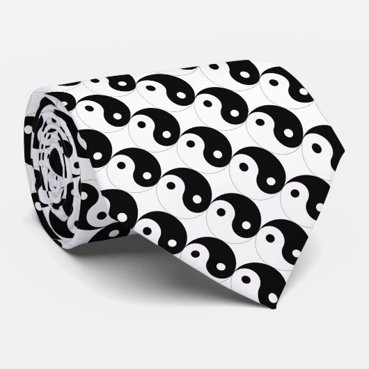Cravate JIN JANG noir blanc (Roulé)