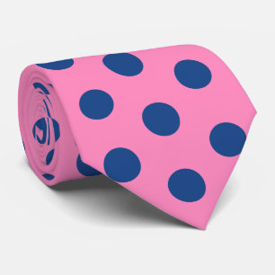 Cravate Jockey soies French Blue Dots sur Pink Derby