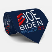 Cravate Joe Biden Président 2020 Élection Rouge Bleu Texte (Roulé)