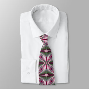 Cravate Joli Bloc De Couleur Étitré Rose Et Vert