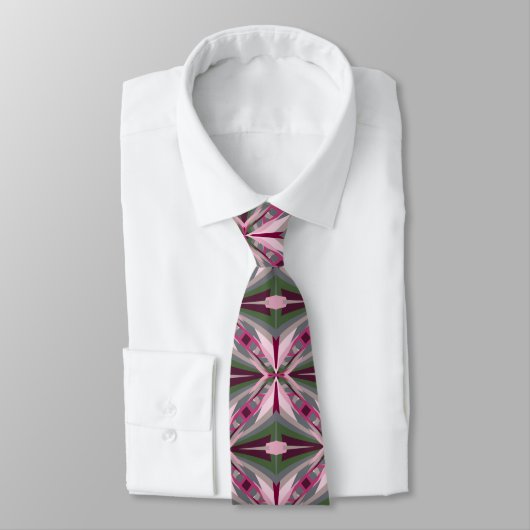 Cravate Joli Bloc De Couleur Étitré Rose Et Vert (Attaché)